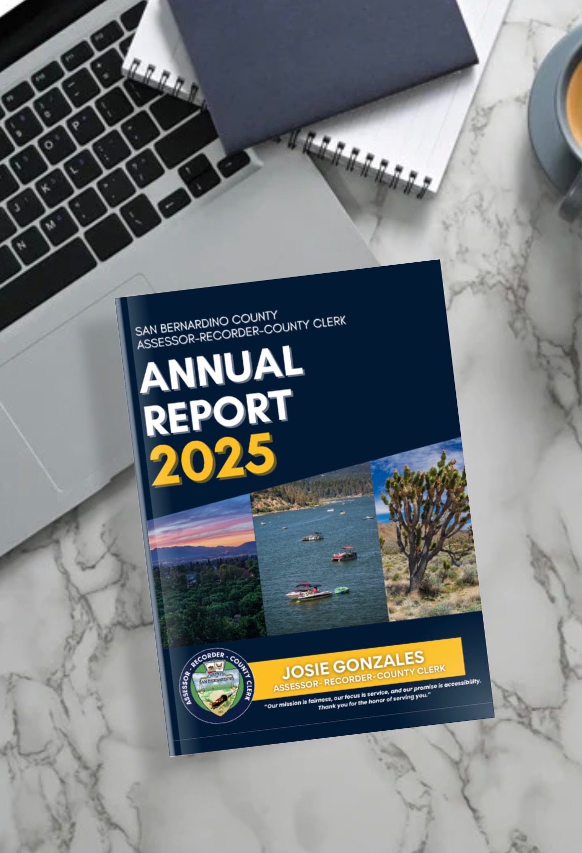 Annual Report on desk